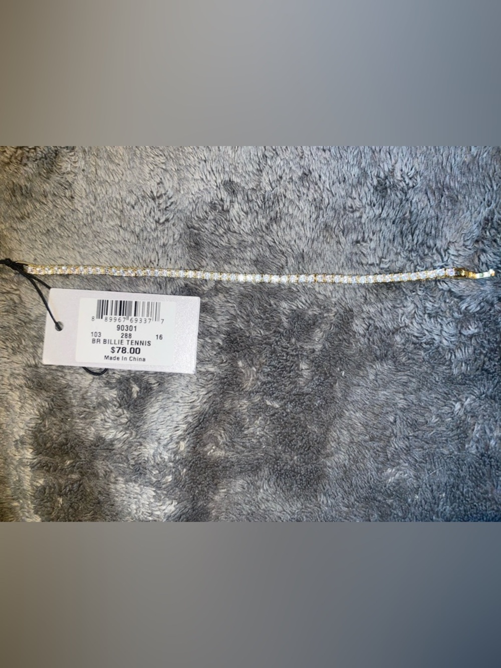 BNWT BaubleBar Gold and Clear Crystal Tennis Bracelet $78